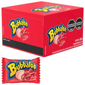 Caja de Chicles Bubbaloo Frutilla x 60 unidades