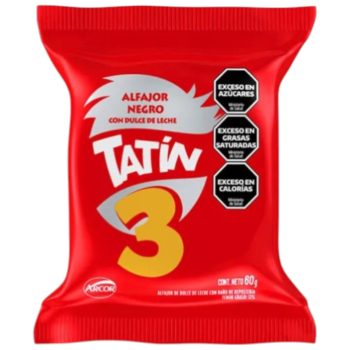 Pack por 3 unidades de Alfajor Tatin Triple Negro x 60 gramos