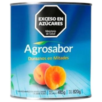 Durazno Agrosabor Mitades x 820 gramos