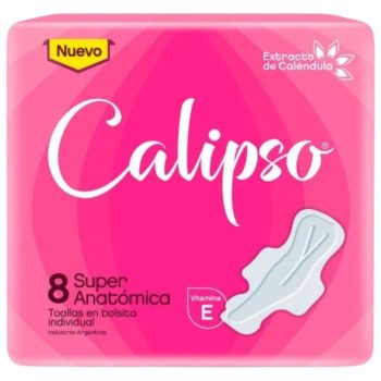 Toallas Femeninas Calipso Rosas x 8 unidades