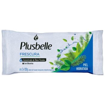 Pack por tres Jabon de Tocador Plusbelle Frescura x 120 gramos