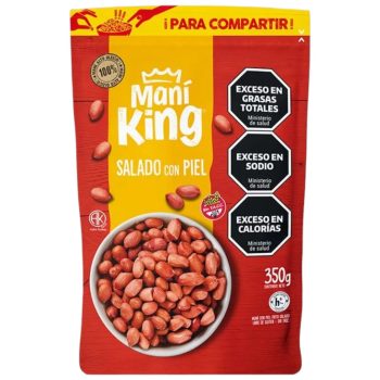 Mani King Salado con Piel Doy Pack x 350 gramos